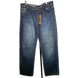 NEW Rocawear Original Fit Mens HEAVY HAND Jeans 40x35 patchwork baggy street